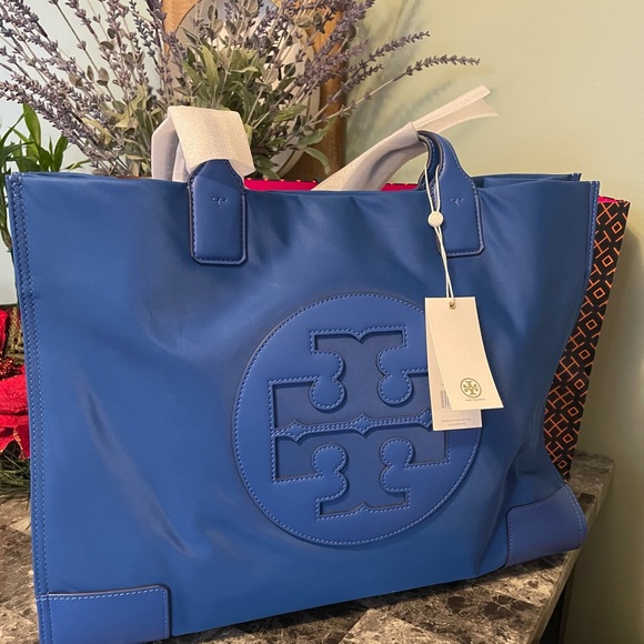 Tory Burch Handbags - Blue Tory Burch Tote Bag NWT